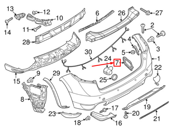 95850577100 - Porsche Cayenne 92a bumper holder rear left 95850577100 NEW ORIGINAL