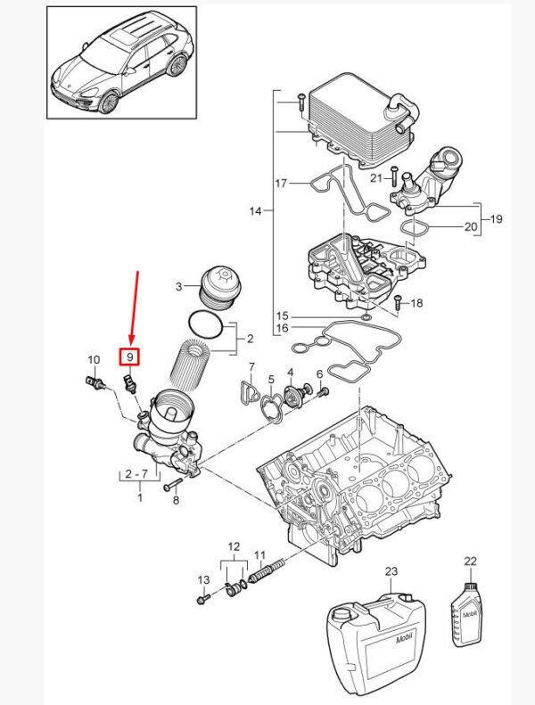 95860608160 - Porsche Cayenne 92a Oil Pressure Switch 95860608160 NEW ORIGINAL