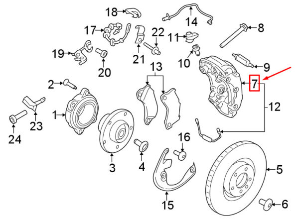 95B615124F - Porsche Macan 95b Front Right Brake Saddle 95B615124F NEW REAL