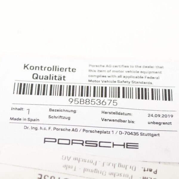 95B853675 - Porsche Macan 95B rear emblem 95B853675 NEW ORIGINAL