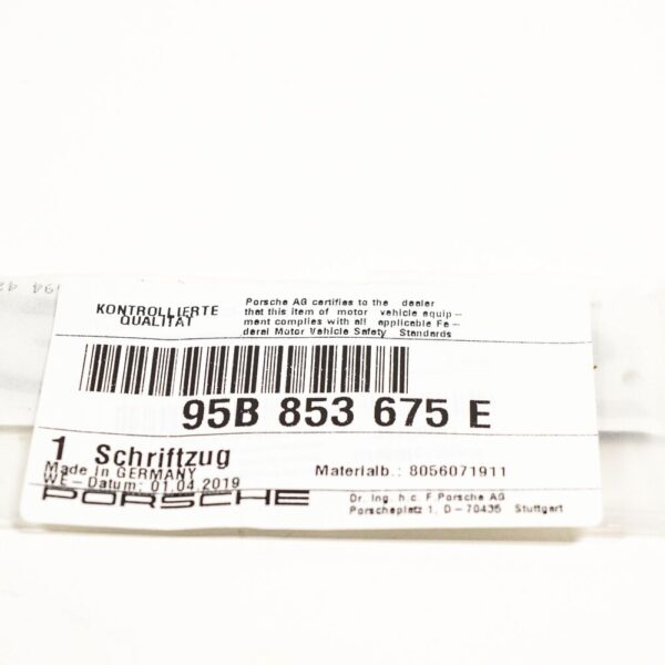 95B853675E - Porsche Macan 95B Rear Tailgate Boot Lid Emblem Badge 95B853675E NEW GENUINE
