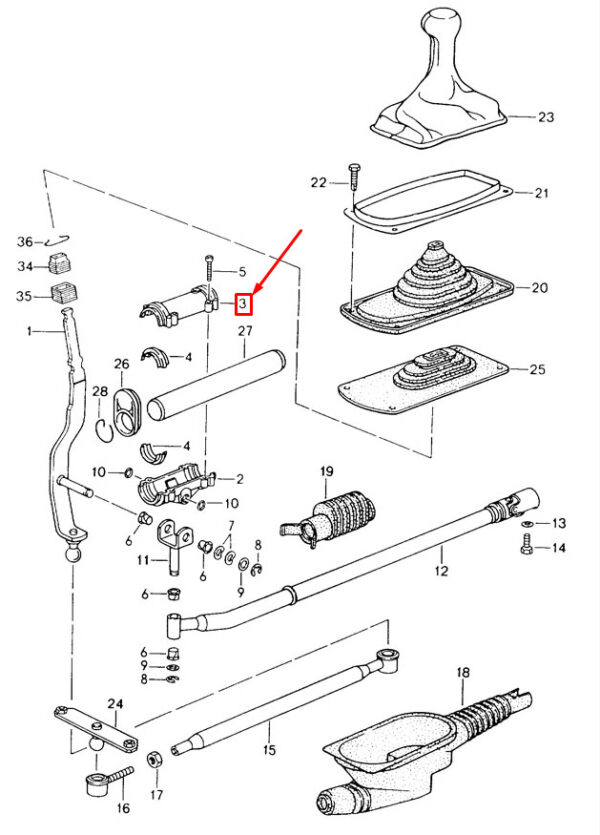 96442410305 - Porsche Carrera 911 993 Upper Half Shift Guide Piece 96442410305 NEW
