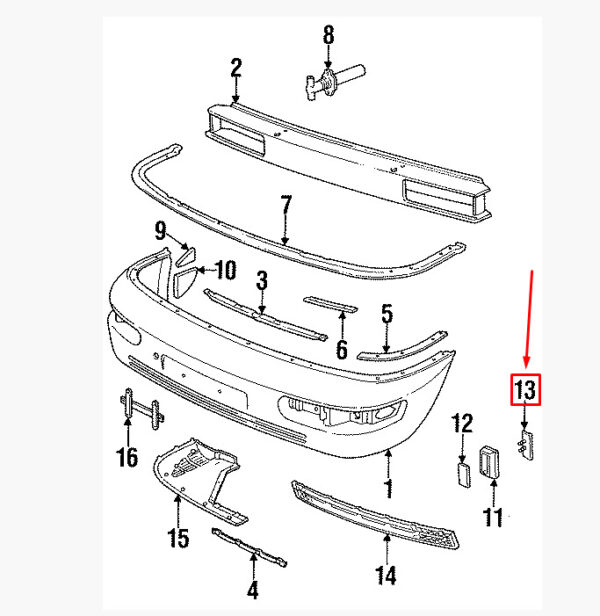 96450508500 - Porsche Carrera 911 964 Front Bumper Support Plate 96450508500 NEW Original