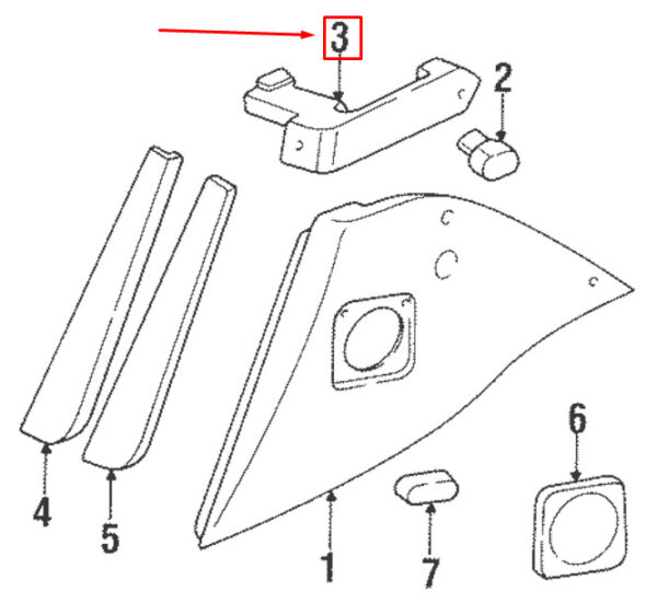 9645557636001C - Porsche 911 993 convertible trim rear left 9645557636001C, original part