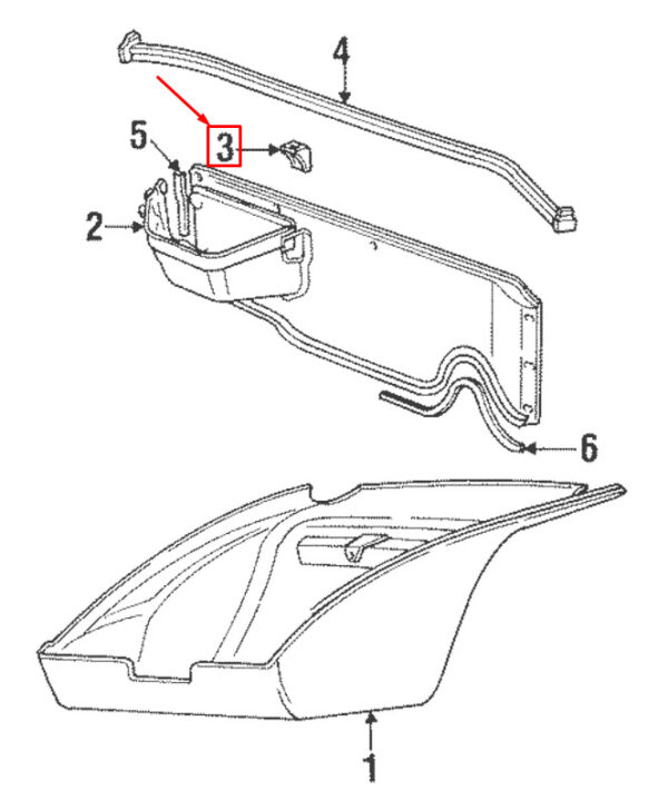 96462403300 - Porsche Carrera 911 993 trunk carpet mount 96462403300, original part