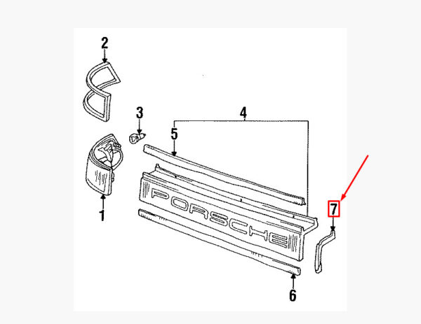 96463191100 - Porsche 911 964 gasket for rear left taillight 96463191100 NEW ORIGINAL