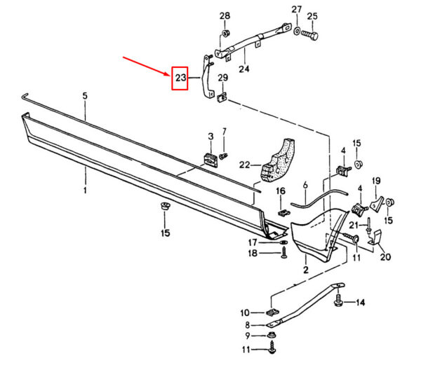 96555947100 - Porsche Carrera 911 964 left sill trim 9655947100 new original