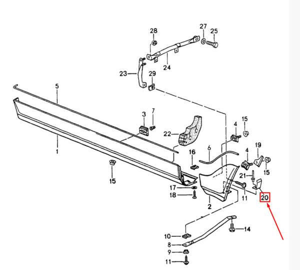 96555979500 - Porsche Carrera 911 964 longitudinal support rear clamp 9655979500 new original
