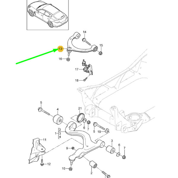 97034105110 - Porsche Panamera 970 front upper arm 97034105110, new original