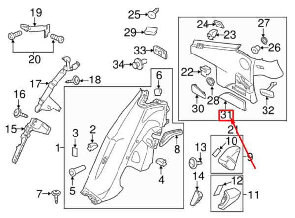 970555583007N0 - Porsche Panamera 970 interior trim rear left 9705583007N0 NEW ORIGINAL