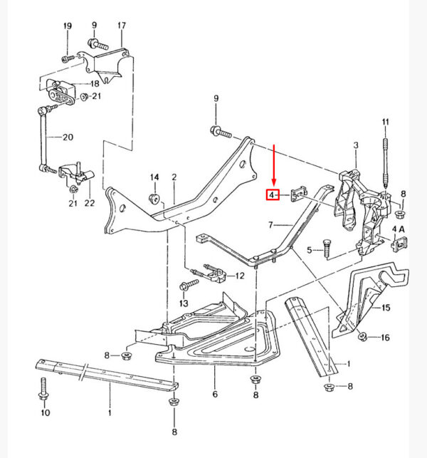 98633135101 - Porsche Boxster 986 Rear Suspension Clip 98633135101 New Genuine