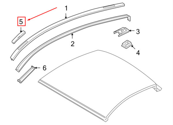 98755950100G2X - Porsche Cayman 987 Front Roof Strip 98755950100G2X NEW REAL