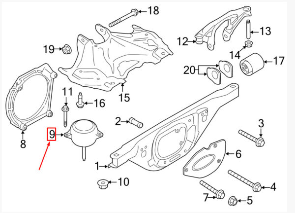 99137505909 - Porsche 911 991 engine hydraulic bearing 99137505909 new original