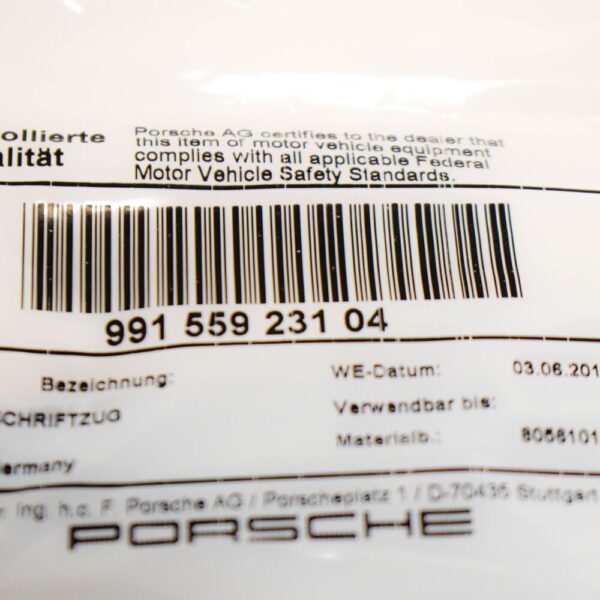 99155923104 - Porsche 991 GTS only matte black 911 sticker 99155923104 new