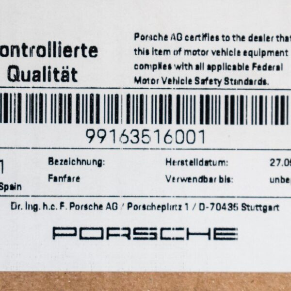 99163516001 - Porsche 911 991 horn signal low tone 99163516001 new original