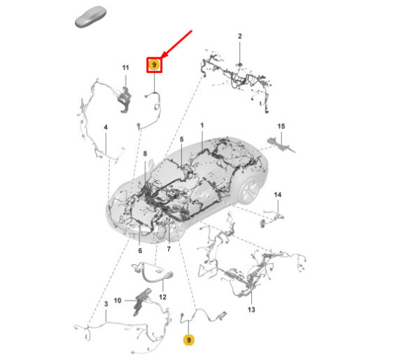 992971279 - Porsche 911 992 Wiring Anti-Lock System Front 992971279 NEW ORIGINAL