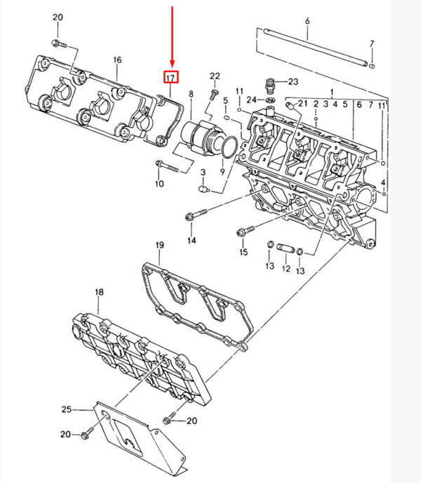 99310517302 - Porsche Carrera 911 993 Top Camshaft Housing Gasket 99310517302 NEW