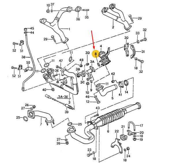 99311119500 - Porsche 944 exhaust system sealing ring 99311119500 new original