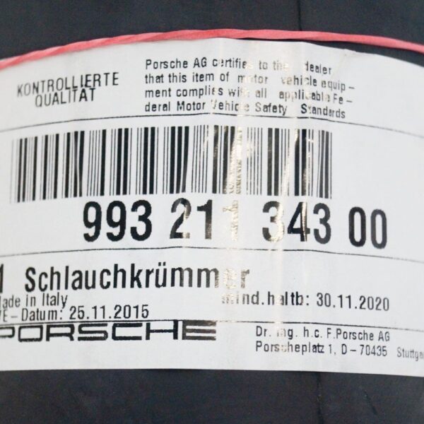 99321134300 - Porsche 911 993 Air Intake Tube Boat 99321134300 GENUINE NEW