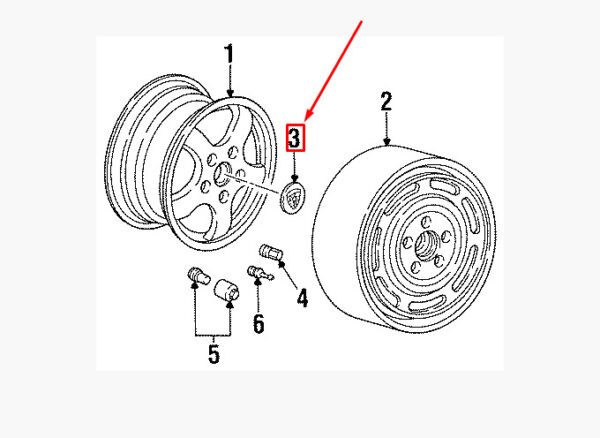9933613030361M - Porsche Carrera 911 993 wheel hub cap 9933613030361M NEW ORIGINAL