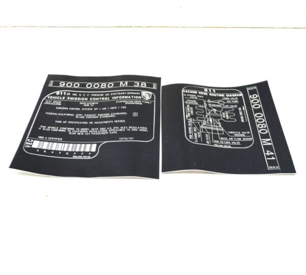 99600610906 - Porsche 911 996 Engine Specification Warning Sign 99600610906 NEW GENUINE