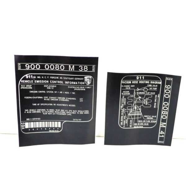 99600610906 - Porsche 911 996 Engine Specification Warning Sign 99600610906 NEW GENUINE