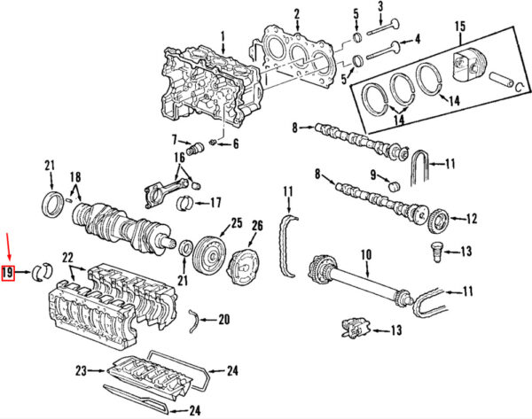 99610120510 - Porsche Boxster 986 Motor Crankshaft Main Bearing 99610120510 NEW GENUINE