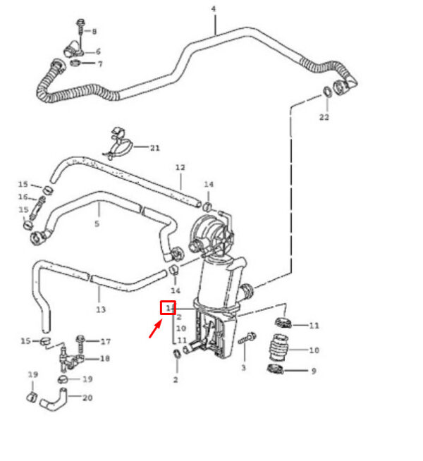 99610702355 - Porsche 911 996 Engine Oil Separator 99610702355 NEW GENUINE