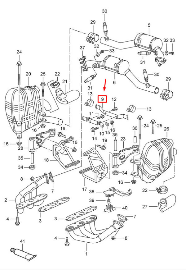 99611312352 - Porsche 911 996 Exhaust Catalyst Mount 99611312352 NEW GENUINE
