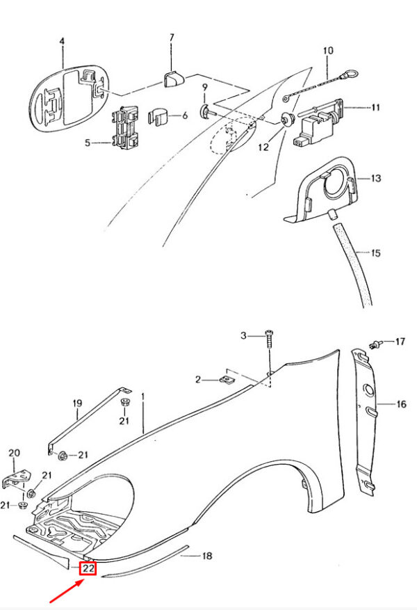 99650461700 - Porsche 911 996 Front Wing Protector Film 99650461700 NEW GENUINE