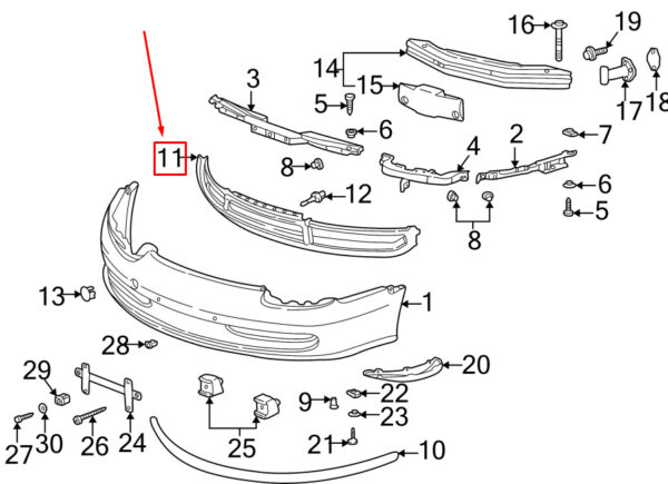 9965055610201C - Porsche 911 996 Front Bumper Medium Inlet Grille 9965055610201C NEW