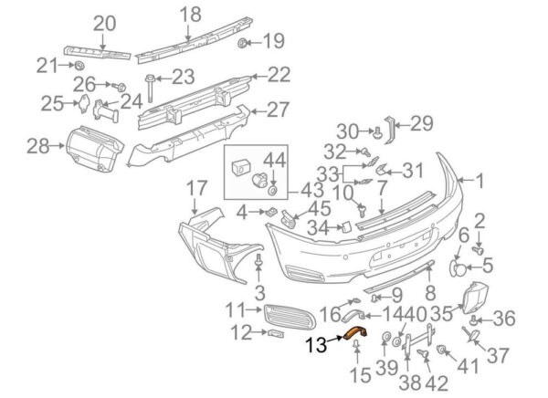 99650561102 - Porsche 911 996 rear bumper left molding 99650561102 NEW ORIGINAL