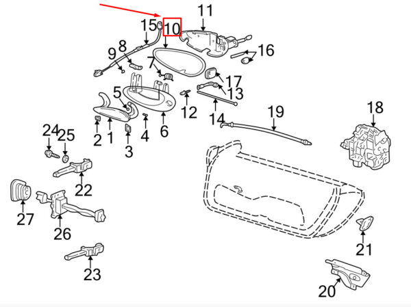 99653763800 - Porsche Boxster 986 Front Right Door Handle Seal 99653763800 NEW GENUINE
