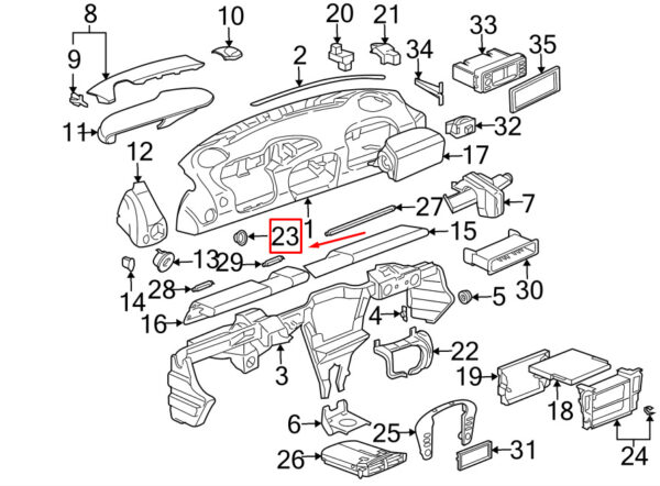 99655223503A03 - Porsche Boxster 986 Bezel of Ignition Switch Cover 99655223503A03 NEW