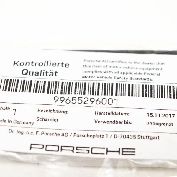99655296001 - Porsche 986 Boxster 996 Carrera Center Hinge Repair Console Kit 99655296001 NEW