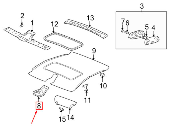 99655555706S33 - Porsche 911 996 Carrera roof trim 9965555706S33 NEW ORIGINAL