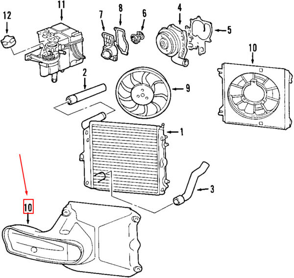 99657532103 - Porsche 911 996 Left Radiator Support Air Duct 99657532103 NEW GENUINE