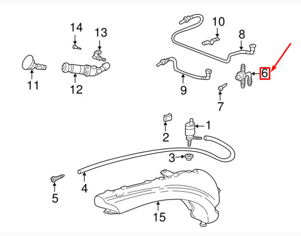 99662816000 - Porsche 911 996 Headlight Washer Hose Connector 99662816000 New Genuine