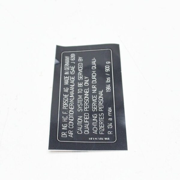 99670114101 - Porsche 911 996 Sticker for Air Conditioning, 99670114101, New Genuine