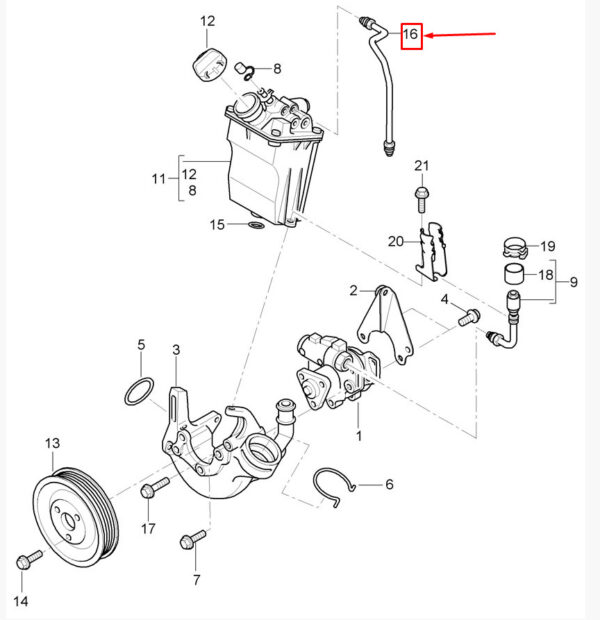 99731426902 - Porsche 911 997 servo pump pressure line 99731426902 new original
