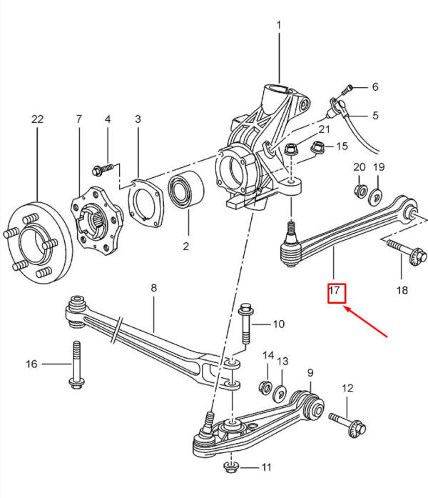 99733104504 - Porsche 911 997 Rear Axle Wishbone 99733104504 NEW GENUINE