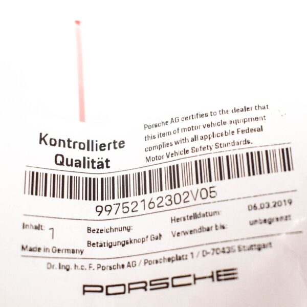 99752162302V05 - Porsche 911 997 control button for front left seat back 99752162302V05 NEW