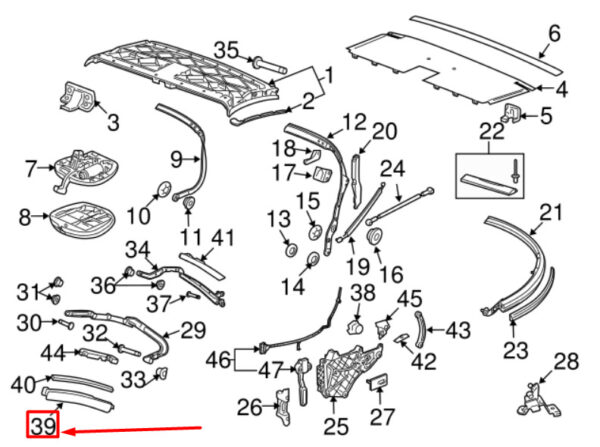 99756135501A09 - PORSCHE 911 Cabrio Front Left Convertible Top Bracket 99756135501A09 NEW GENUINE