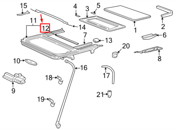 99756467100 - Porsche 911 997 sunroof edge protection 99756467100 new original