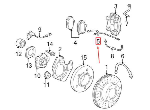 99761267501 - Porsche Cayman 987 Brake Pad Wear Sensor Front Left 99761267502 NEW