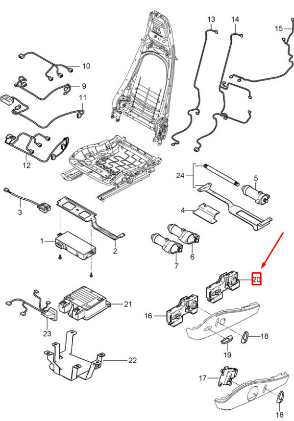 99761371702V05 - Porsche Cayman 987 seat switch front left 99761371702V05 NEW ORIGINAL