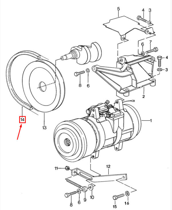 99919230550 - Porsche 928 accessories drive belt 99919230550 NEW ORIGINAL
