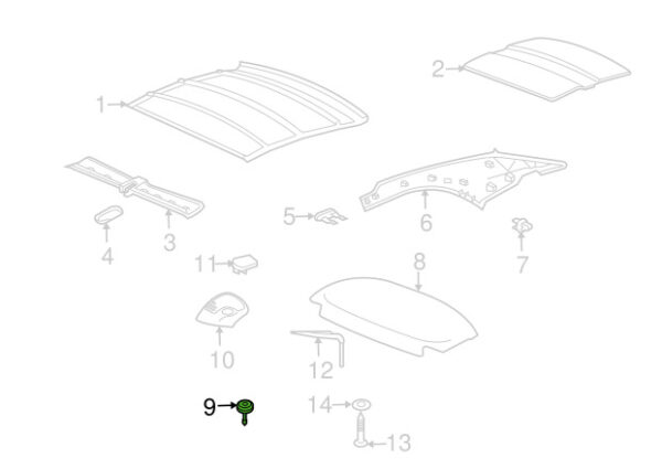 99950776440 - Porsche 911 991 Headliner Trunk Cover Clip 99950776440 NEW GENUINE