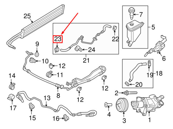 99951265209 - Porsche Cayenne 92a steering return hose clamp 99951265209 NEW original