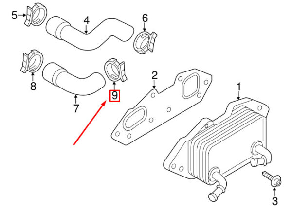 99951268309 - PORSCHE MACAN 95B Engine Oil Cooler Hose Retaining Clamp 99951268309 NEW GENUINE